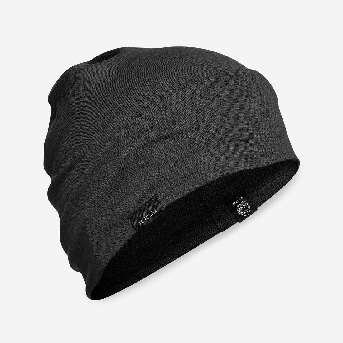 Mountain Trekking Merino Wool Hat Trek 500, Black, No Color, medium