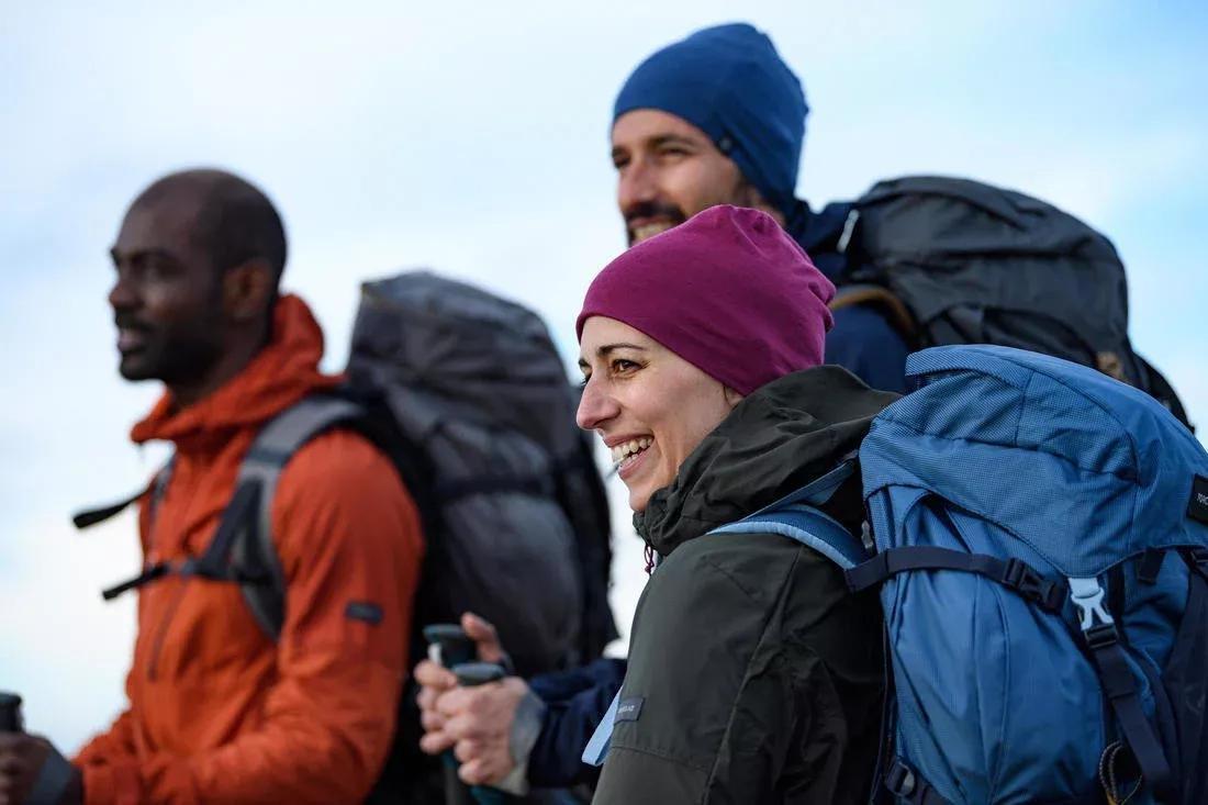 Mountain Trekking Merino Wool Hat Trek 500, Black, No Color, medium