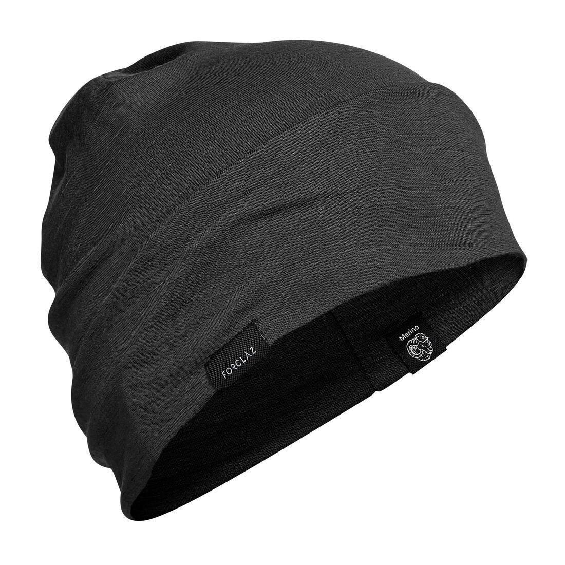 Mountain Trekking Merino Wool Hat Trek 500, Black, No Color, medium