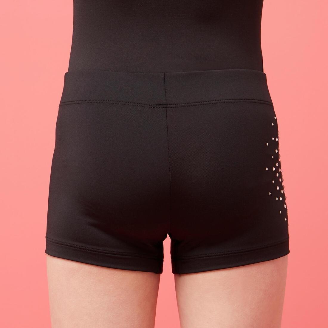 Girls Artistic Gymnastics Shorts, Black, , large image number 10