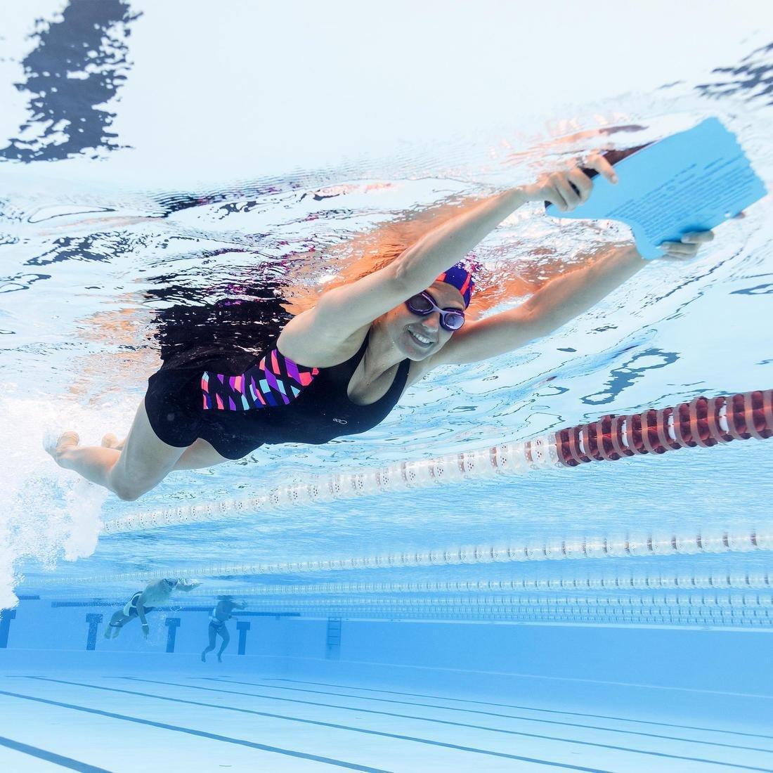 Women's Swimming 1-piece Swimsuit Vega Skirt, Black, No Color, large image number 2