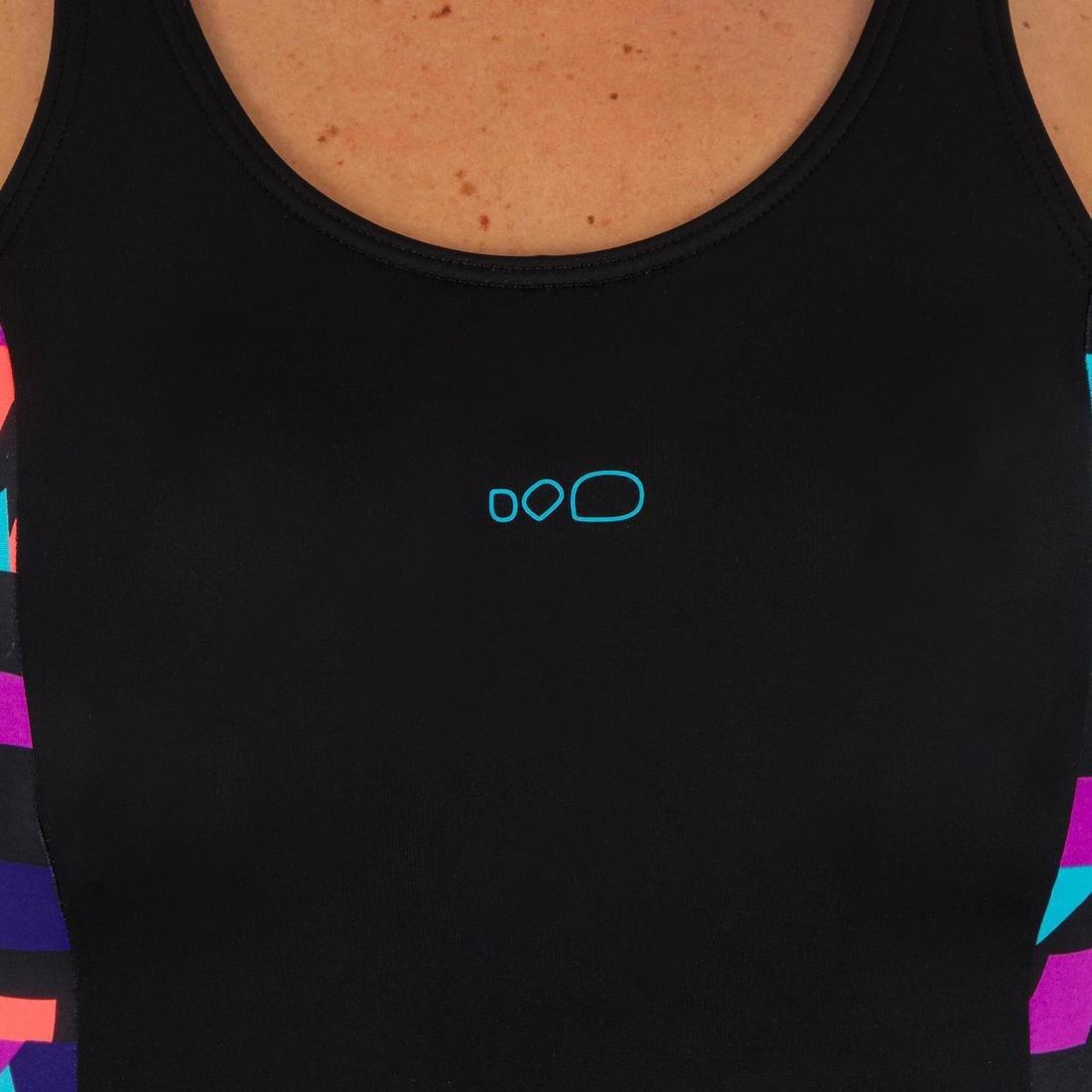 Women's Swimming 1-piece Swimsuit Vega Skirt, Black, No Color, large image number 8