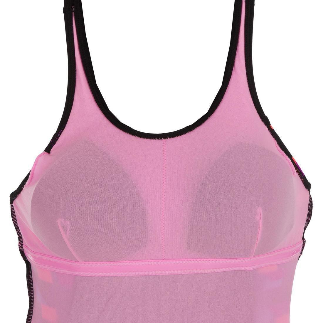 Women's Swimming 1-piece Swimsuit Vega Skirt, Black, No Color, large image number 12