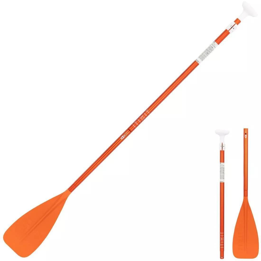 100 Adjustable Split Stand-Up Paddle (SUP) Paddle, Blood Orange, No Color, medium