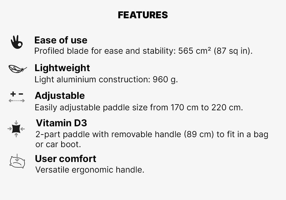 100 Adjustable Split Stand-Up Paddle (SUP) Paddle, Blood Orange, No Color, medium