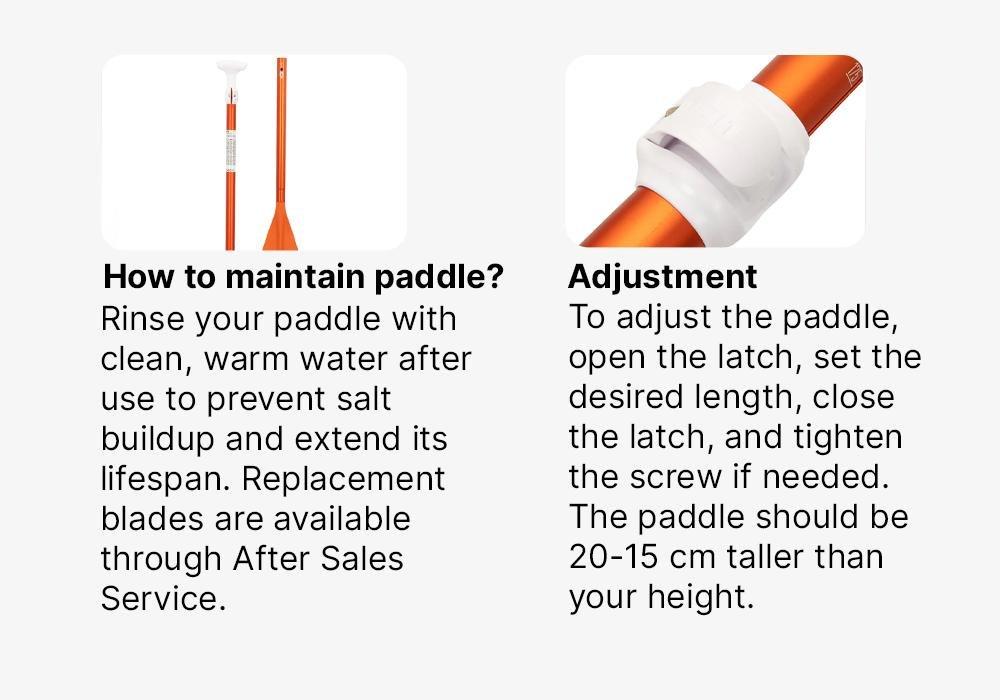 100 Adjustable Split Stand-Up Paddle (SUP) Paddle, Blood Orange, No Color, medium