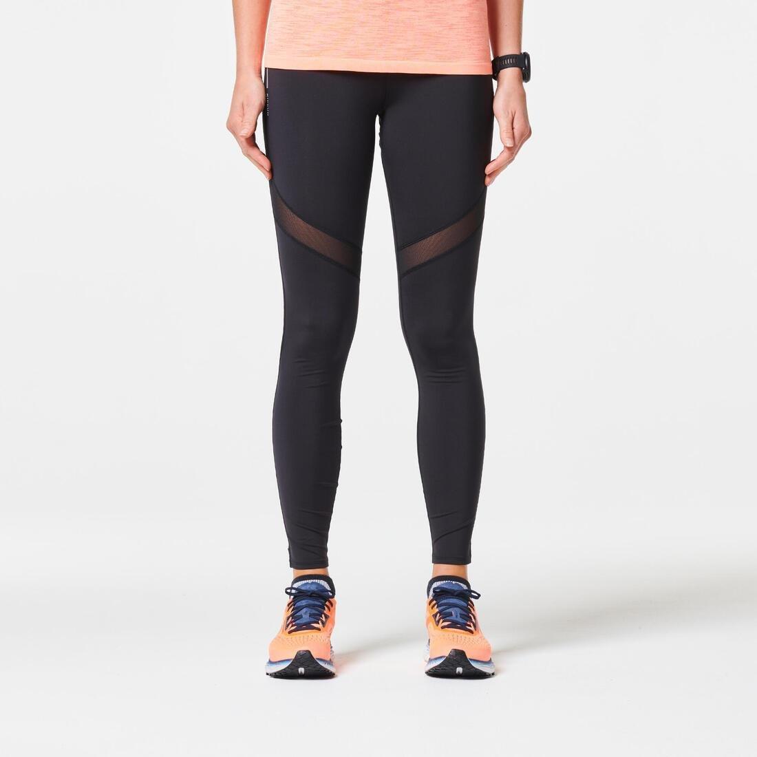 Women's Running Tights With Kiprun Support, Black, No Color, large image number 1