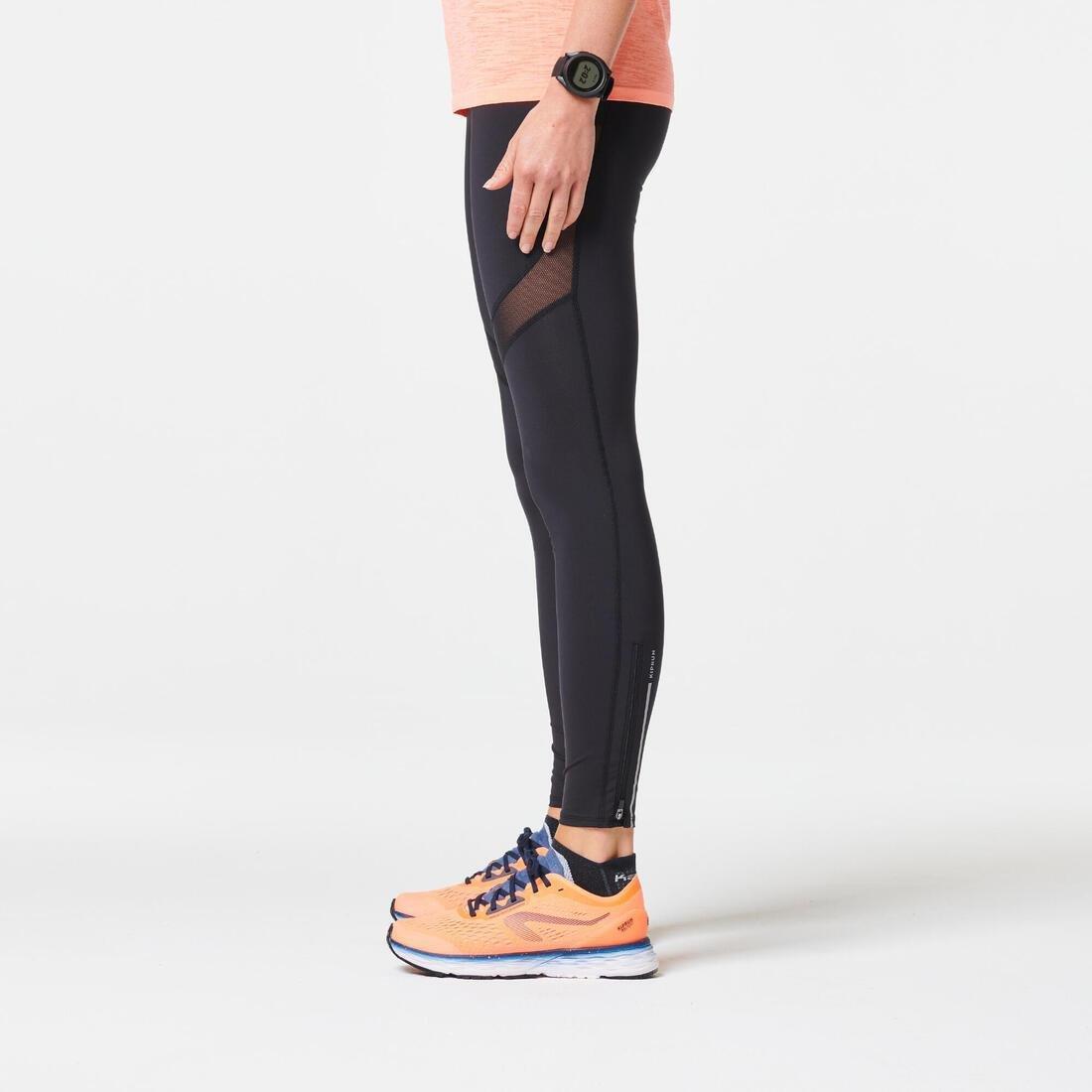 Women's Running Tights With Kiprun Support, Black, No Color, large image number 2