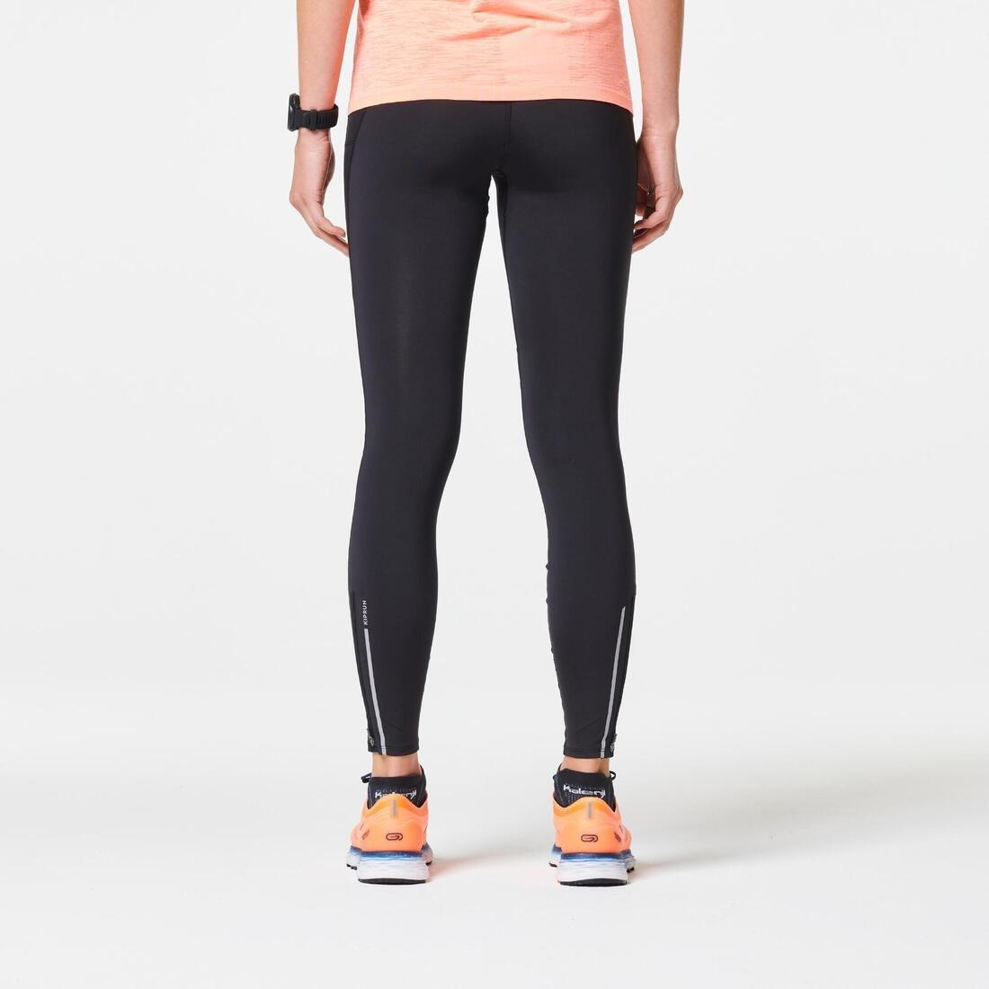 Women's Running Tights With Kiprun Support, Black, No Color, large image number 3