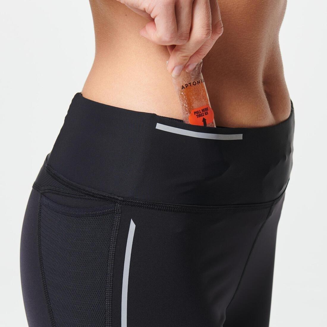 Women's Running Tights With Kiprun Support, Black, No Color, large image number 4