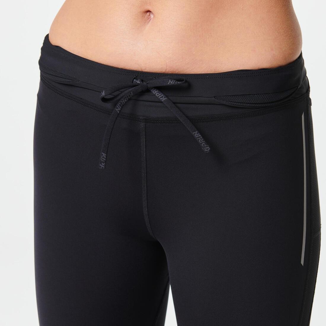 Women's Running Tights With Kiprun Support, Black, No Color, large image number 8