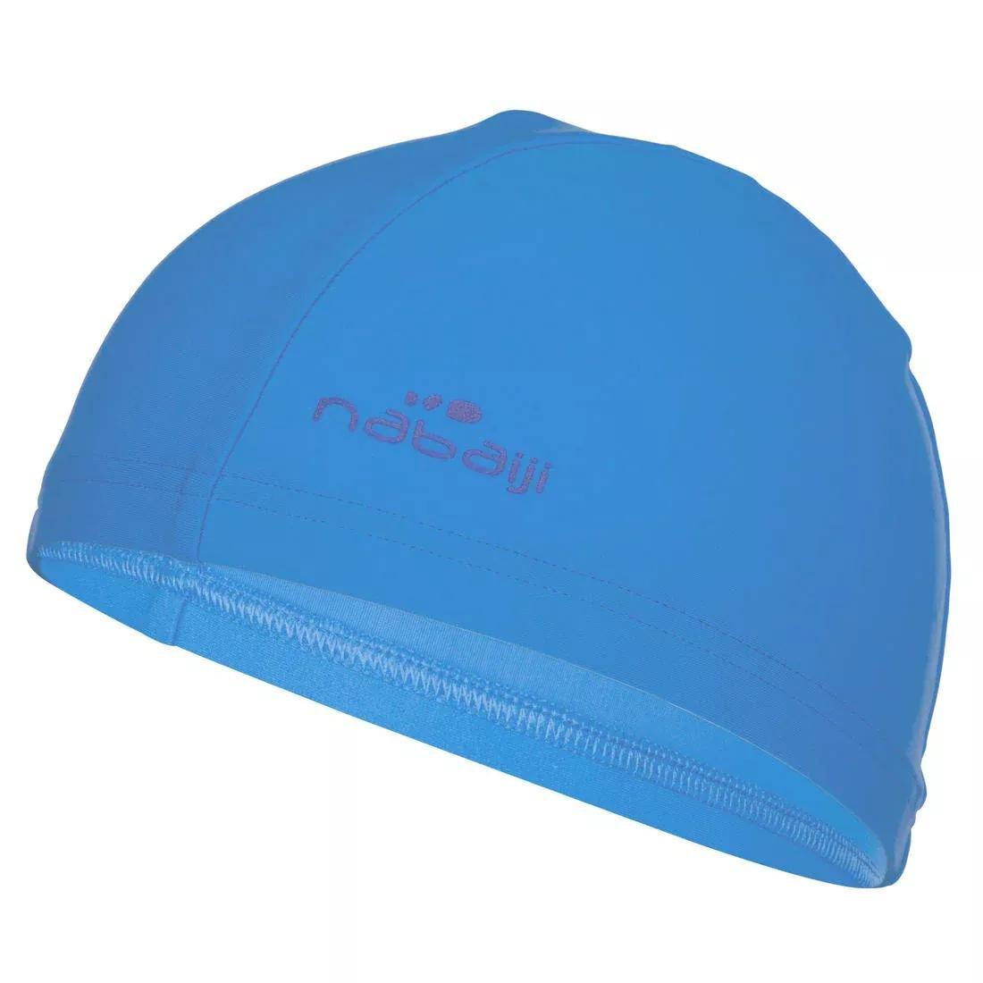 Mesh Fabric Swim Cap, Blue, No Color, large image number 12