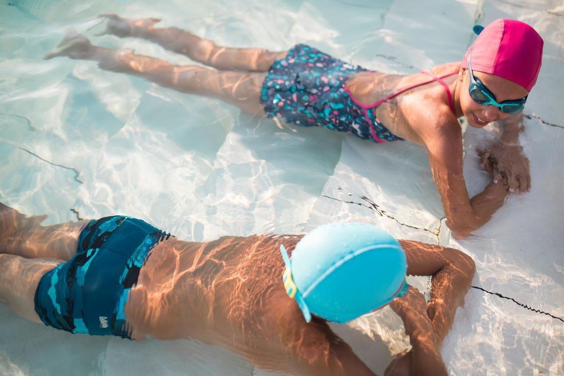 Mesh Fabric Swim Cap, Blue, No Color, large image number 13