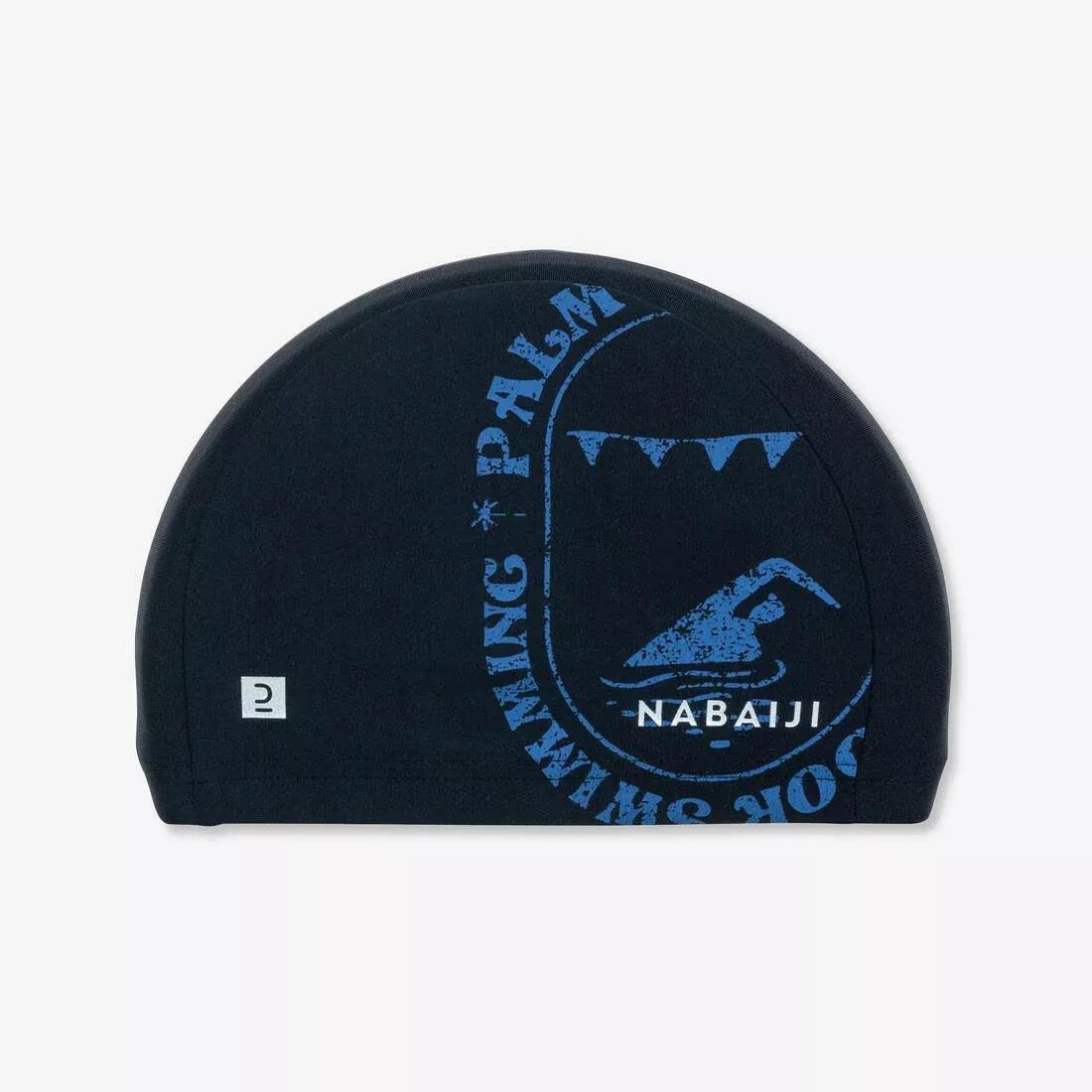 Mesh Print Swim Cap, Astro, Black, No Color, large image number 0