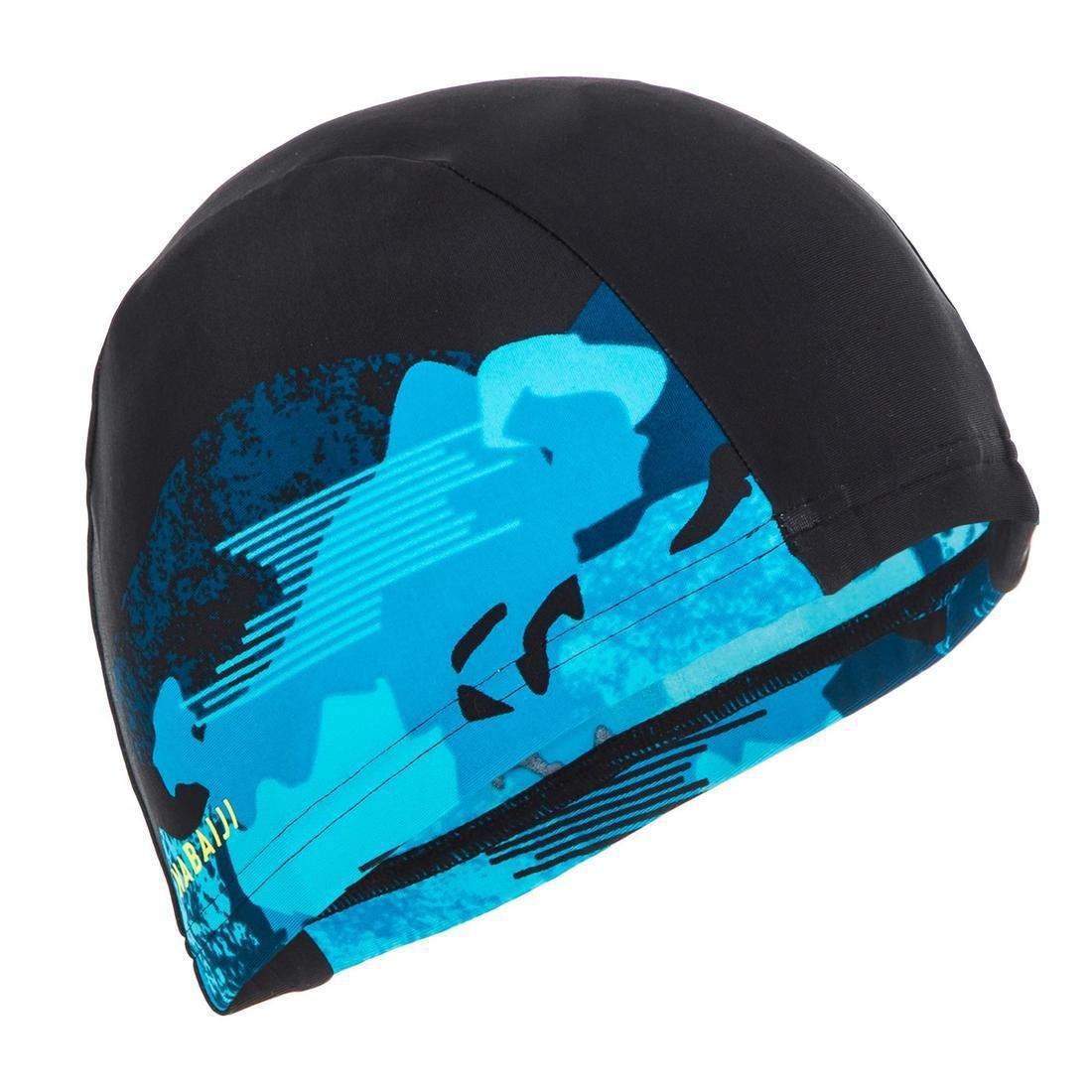 Mesh Print Swim Cap, Astro, Black, No Color, large image number 1