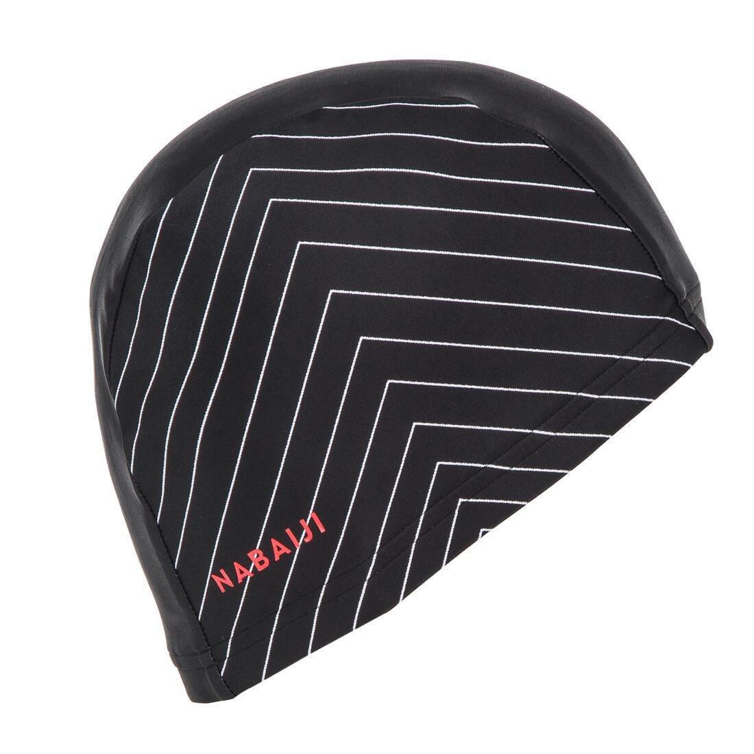 Mesh Print Swim Cap, Astro, Black, No Color, large image number 3