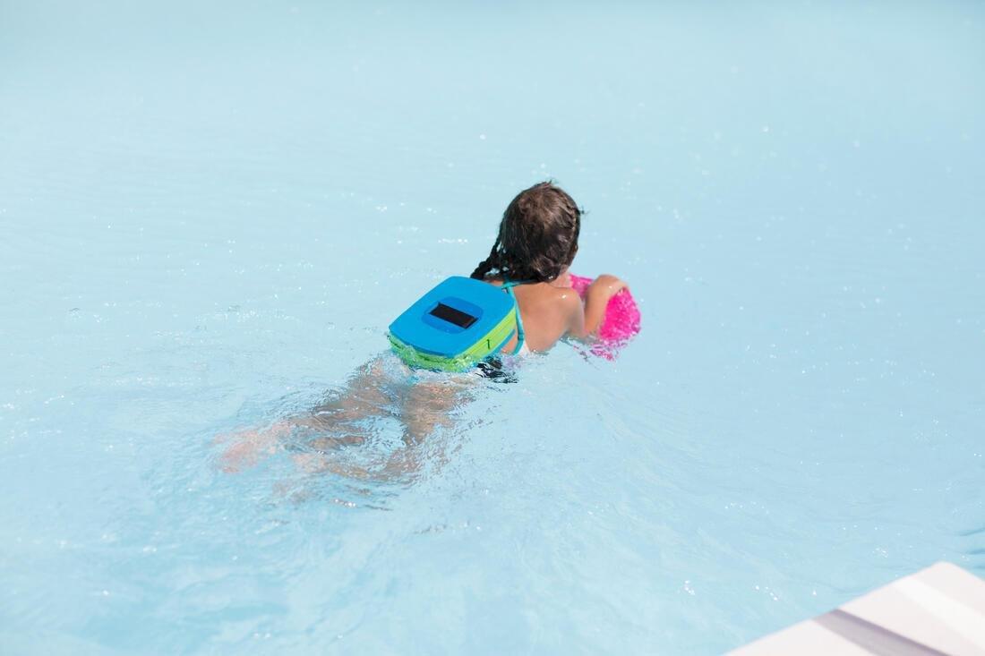 Blue green Swimming belt 30, with removable float, Cyan, No Color, large image number 9