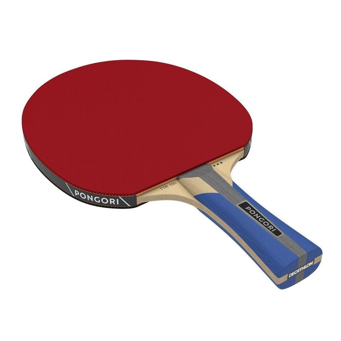 PONGORI - School Table Tennis Bat TTR 100 3* All-Round, Black