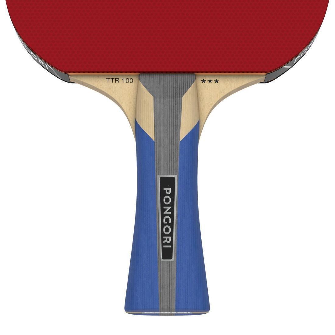 School Table Tennis Bat TTR 100 3* All-Round, Black, No Color, large image number 4