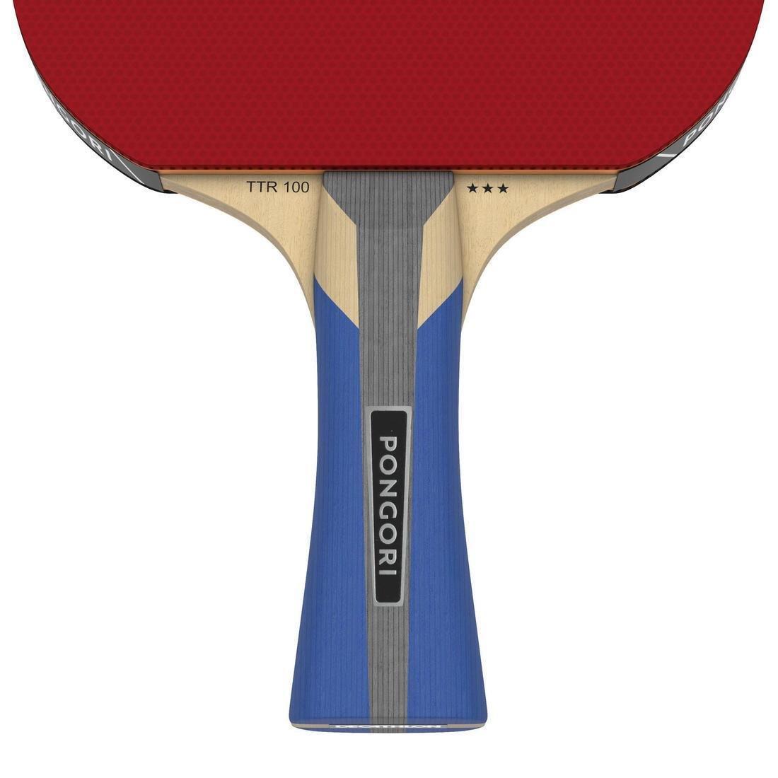 PONGORI - School Table Tennis Bat TTR 100 3* All-Round, Black