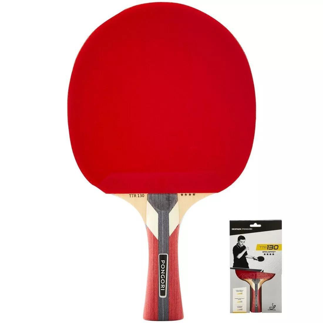TTR 130 4* Spin Club and School Table Tennis Bat, Black, No Color, large image number 0