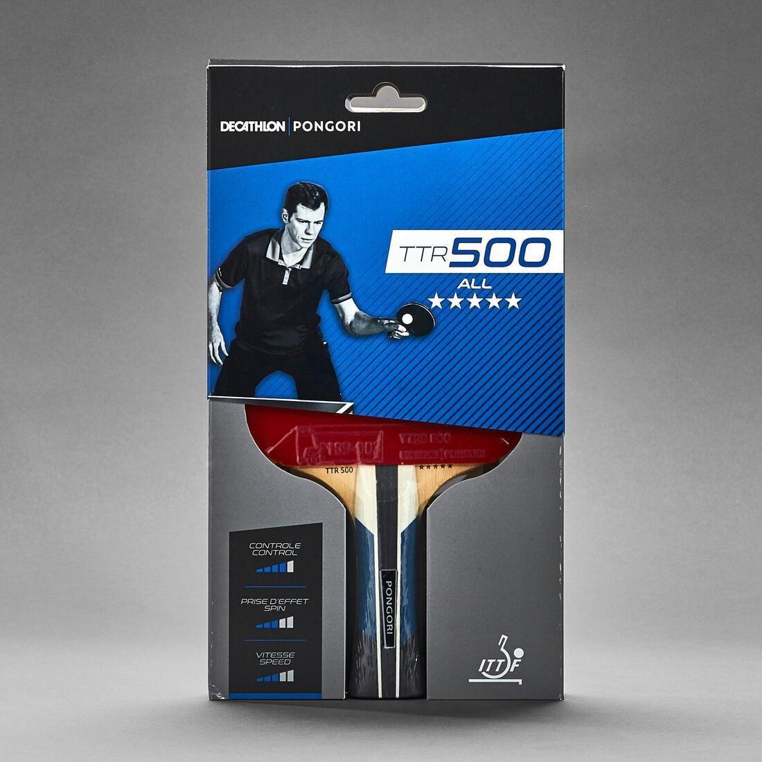 TTR 500 5* Allround Club Table Tennis Bat, Black, No Color, large image number 8