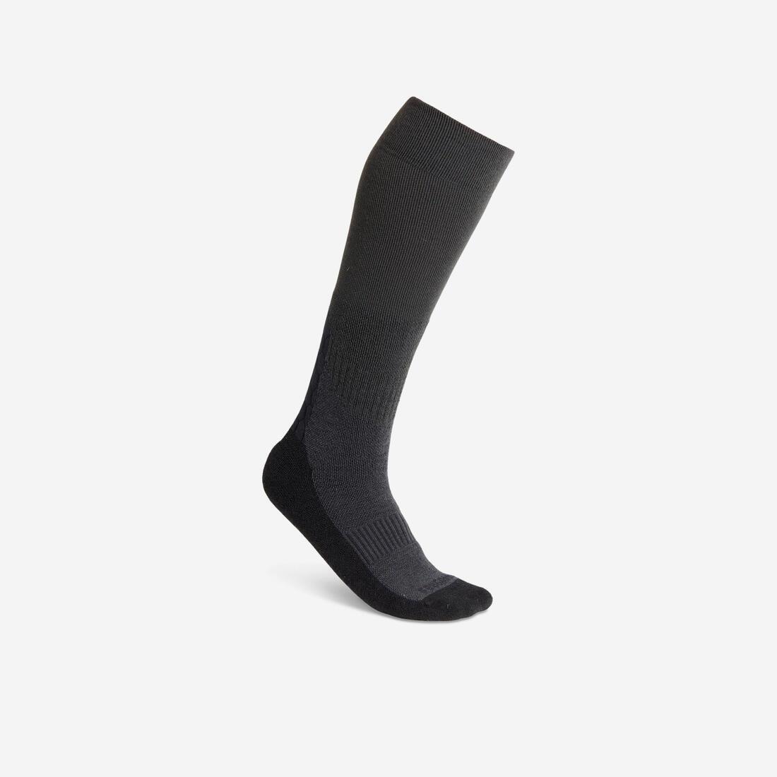 CARBON GREY Adult Horse Riding Socks 500 Warm, , large image number 1