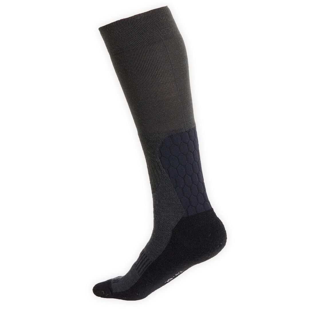 CARBON GREY Adult Horse Riding Socks 500 Warm, , large image number 2