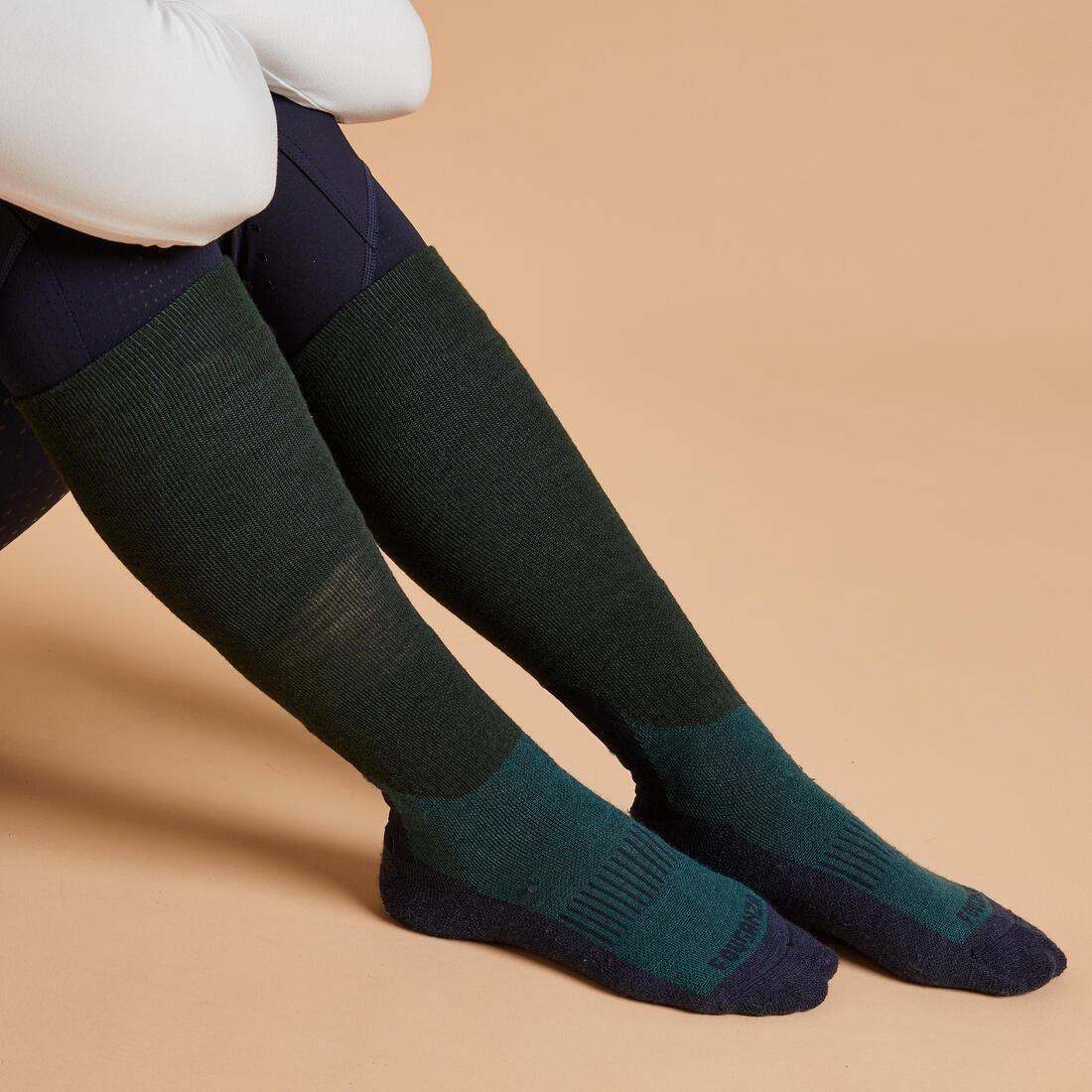 CARBON GREY Adult Horse Riding Socks 500 Warm, , large image number 8