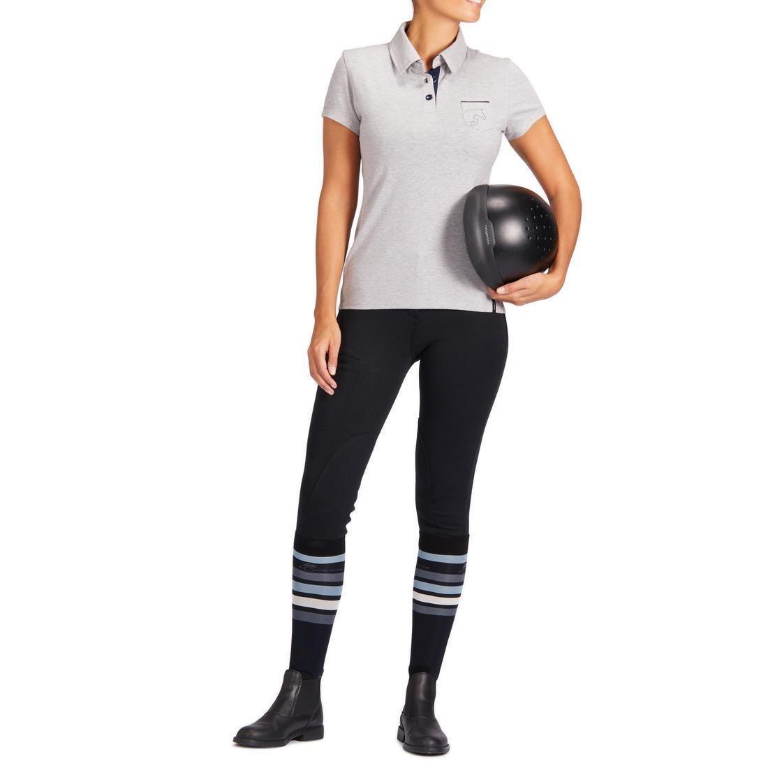 Adult Horse Riding Socks 100 Stripes, Blue, No Color, large image number 4