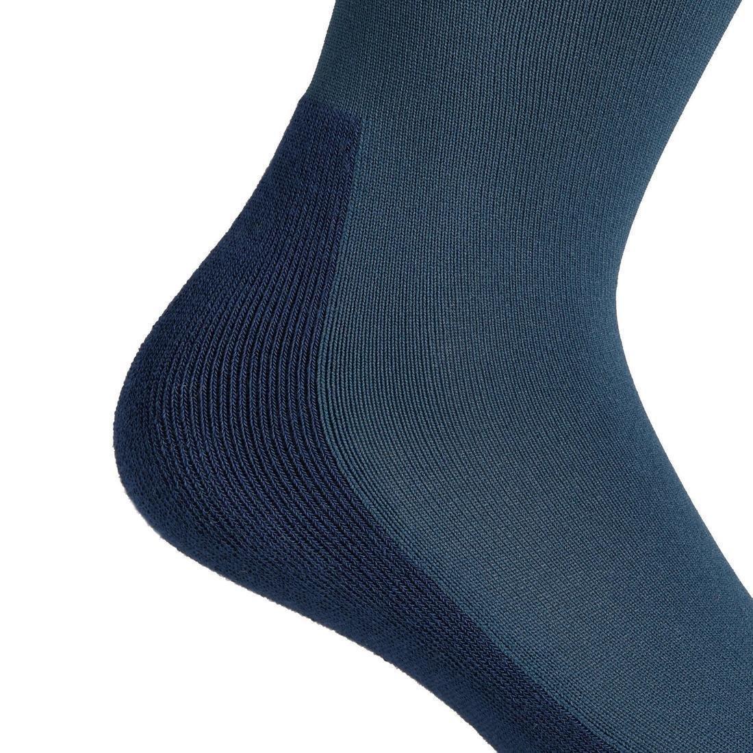 FOUGANZA - Adult Horse Riding Socks SKS100 Stripes, Dark petrol blue