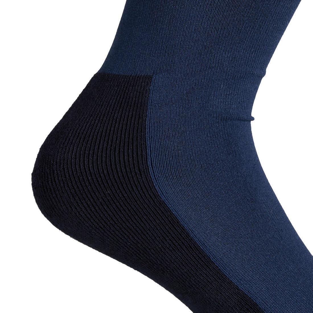 FOUGANZA - Adult Horse Riding Socks SKS100 Stripes, Dark petrol blue