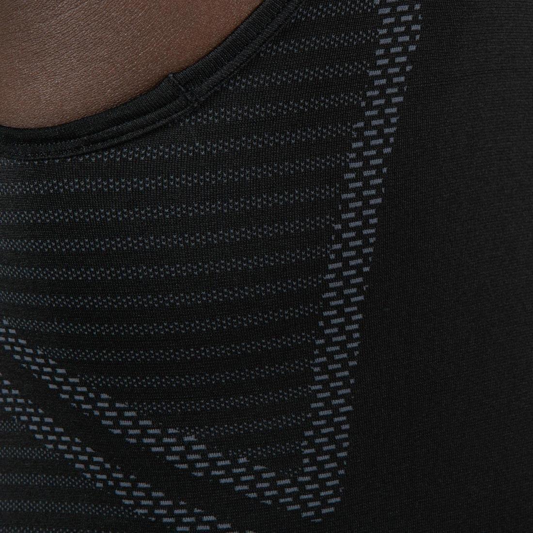 Men's Slim Fit Basketball Base Layer Jersey UT500, Black, , large image number 3