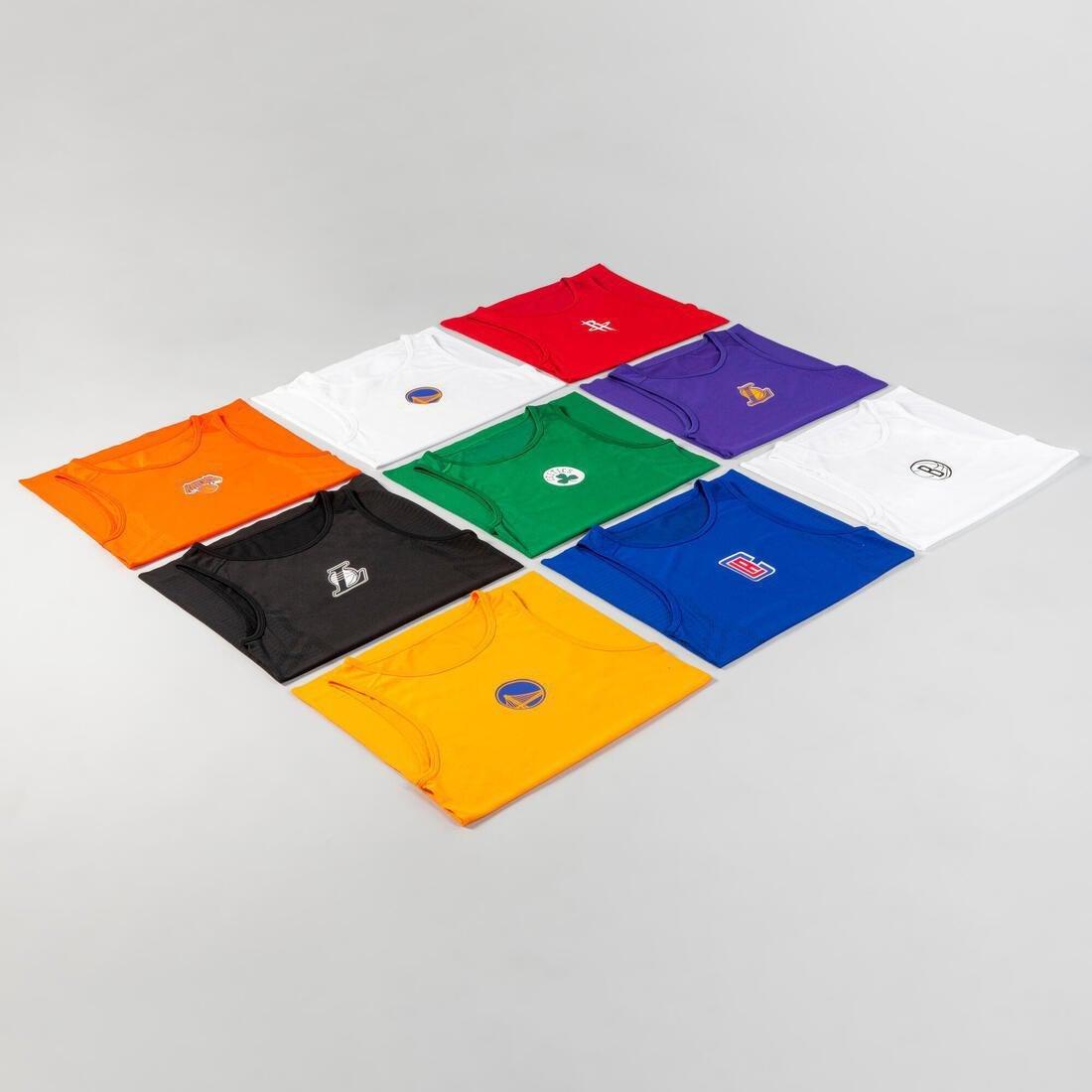 Men's Slim Fit Basketball Base Layer Jersey UT500, Black, No Color, large image number 10