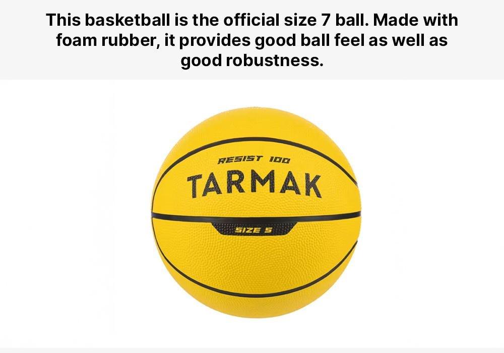 Beginners' Basketball R100, Yellow, No Color, medium