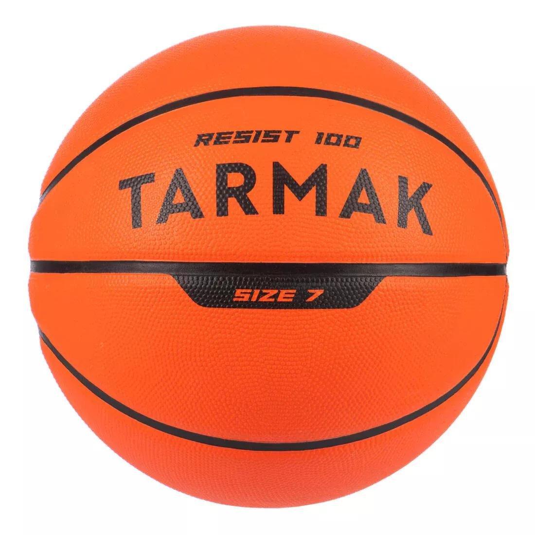 Kids'/Adult Basketball R100, Blood Orange, No Color, large image number 0