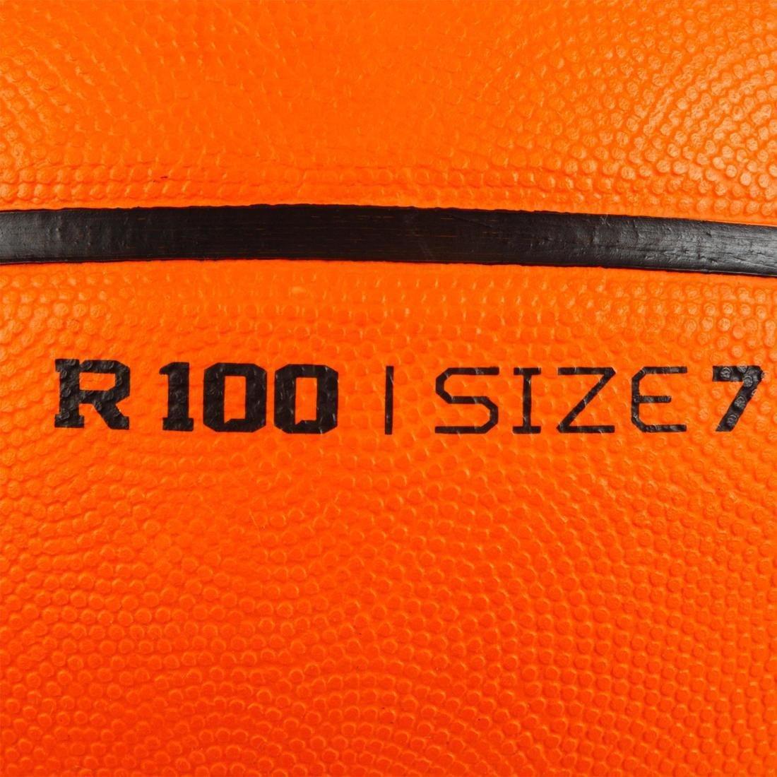Kids'/Adult Basketball R100, Blood Orange, No Color, large image number 4