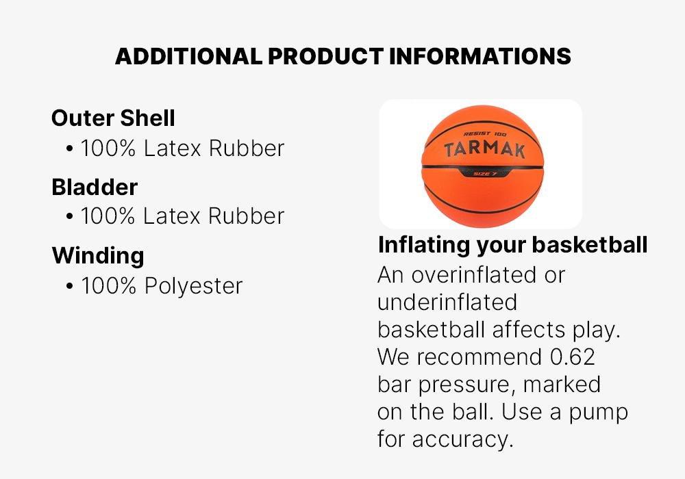 Kids'/Adult Basketball R100, Blood Orange, No Color, medium