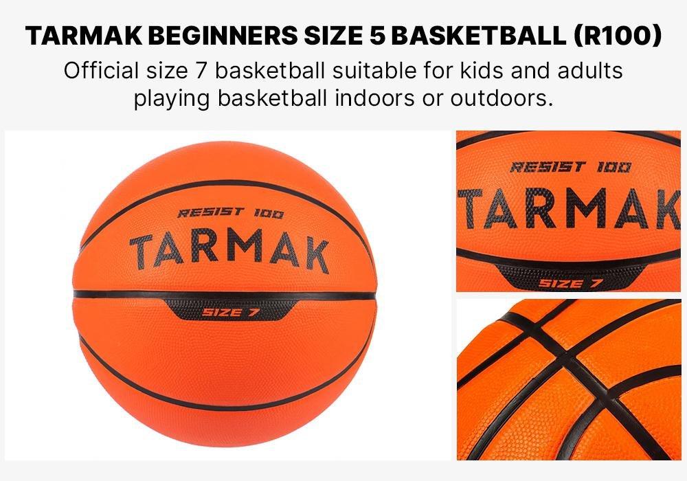Kids'/Adult Basketball R100, Blood Orange, No Color, large image number 9