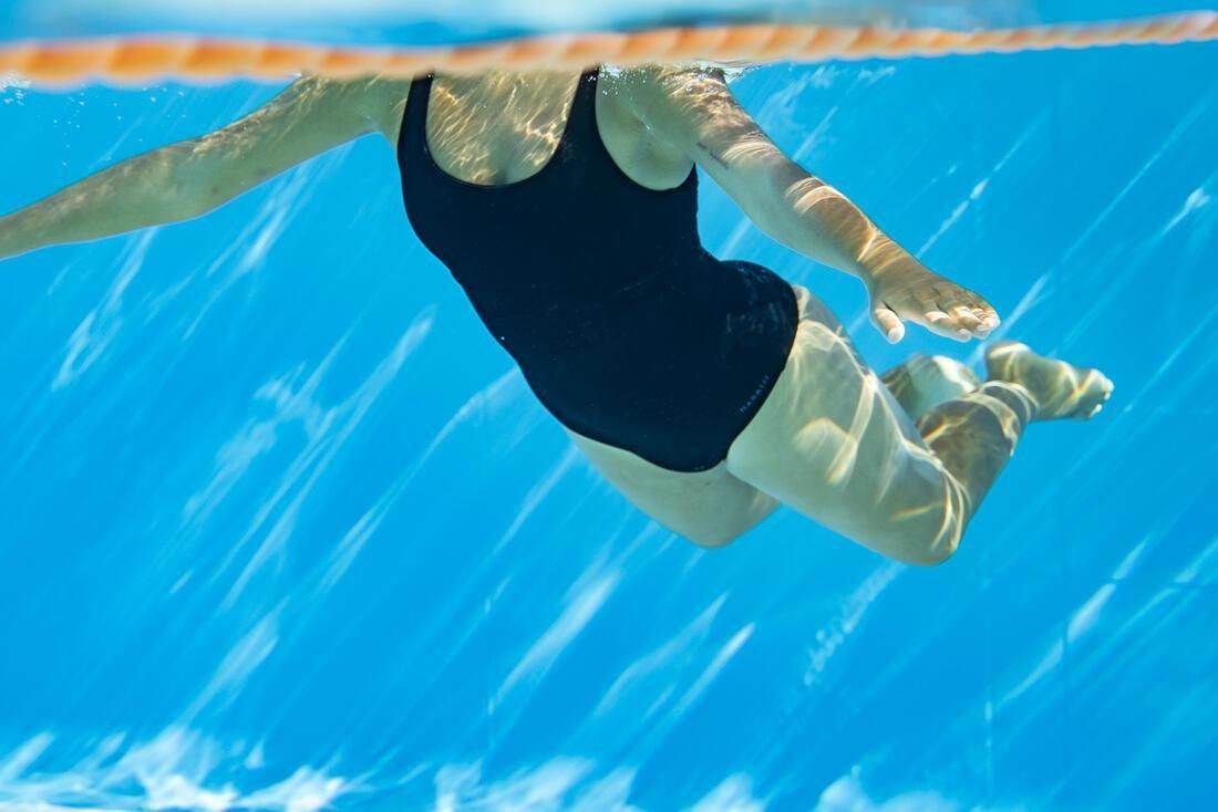 BLACK Women's 1-piece Swimsuit Heva U Black, No Color, medium