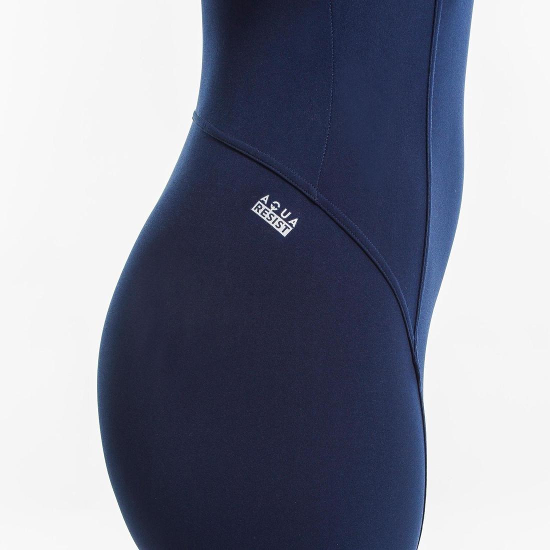 Womens One-Piece Shorty Aquafitness Swimsuit Mika, Navy Blue, , large image number 5