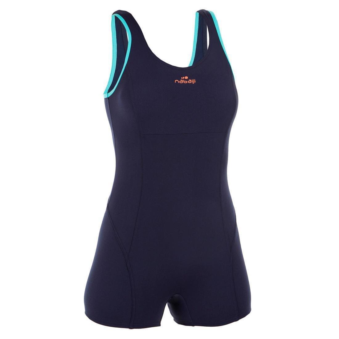 Womens One-Piece Shorty Aquafitness Swimsuit Mika, Navy Blue, , large image number 8