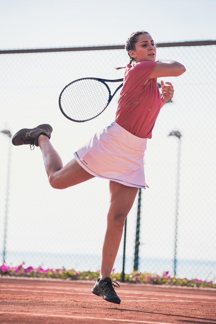 Women Jupe Tennis Dry Soft Femme - Dry 500, White, , large image number 9
