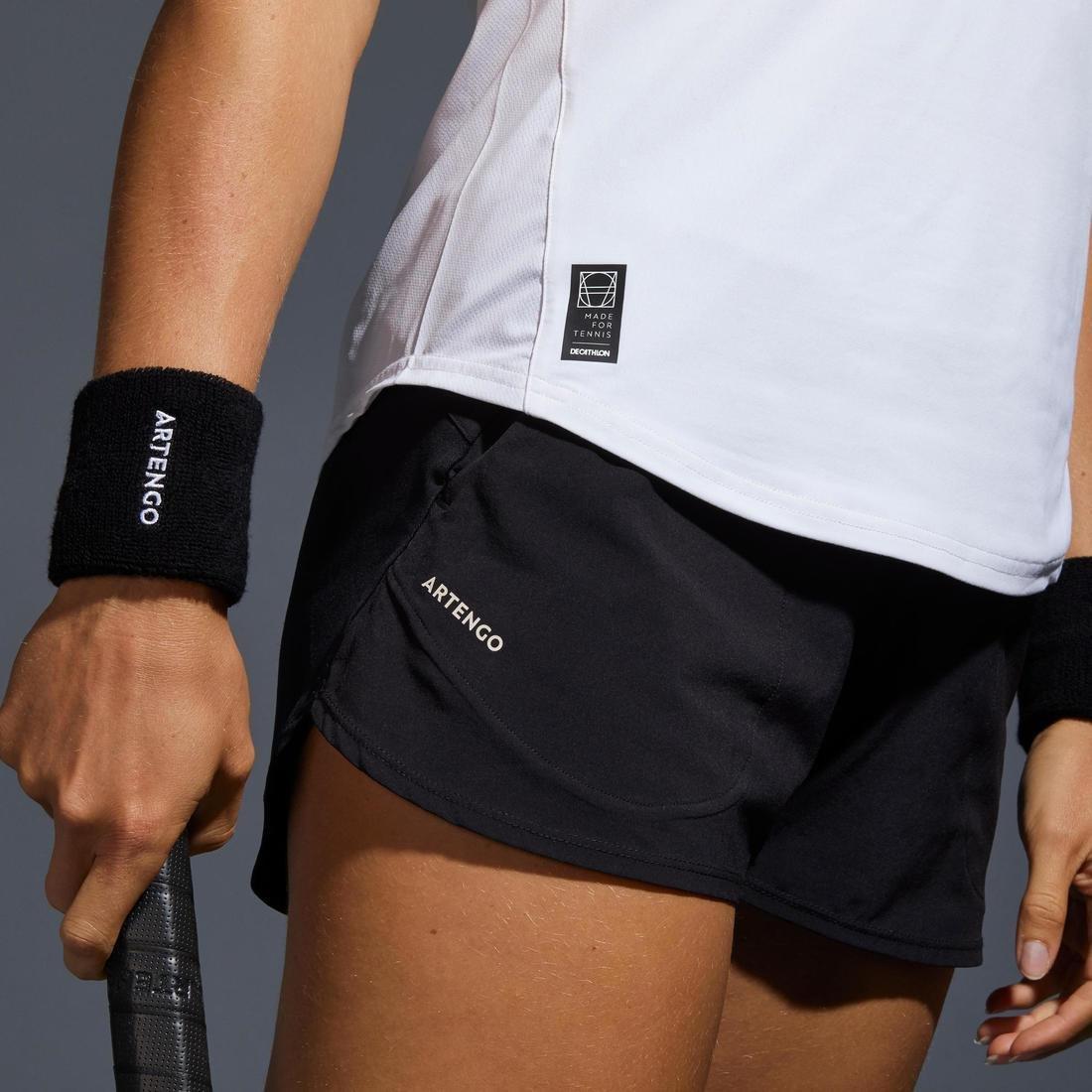 Women Tennis Shorts Sh Dry 500, Black, No Color, large image number 4