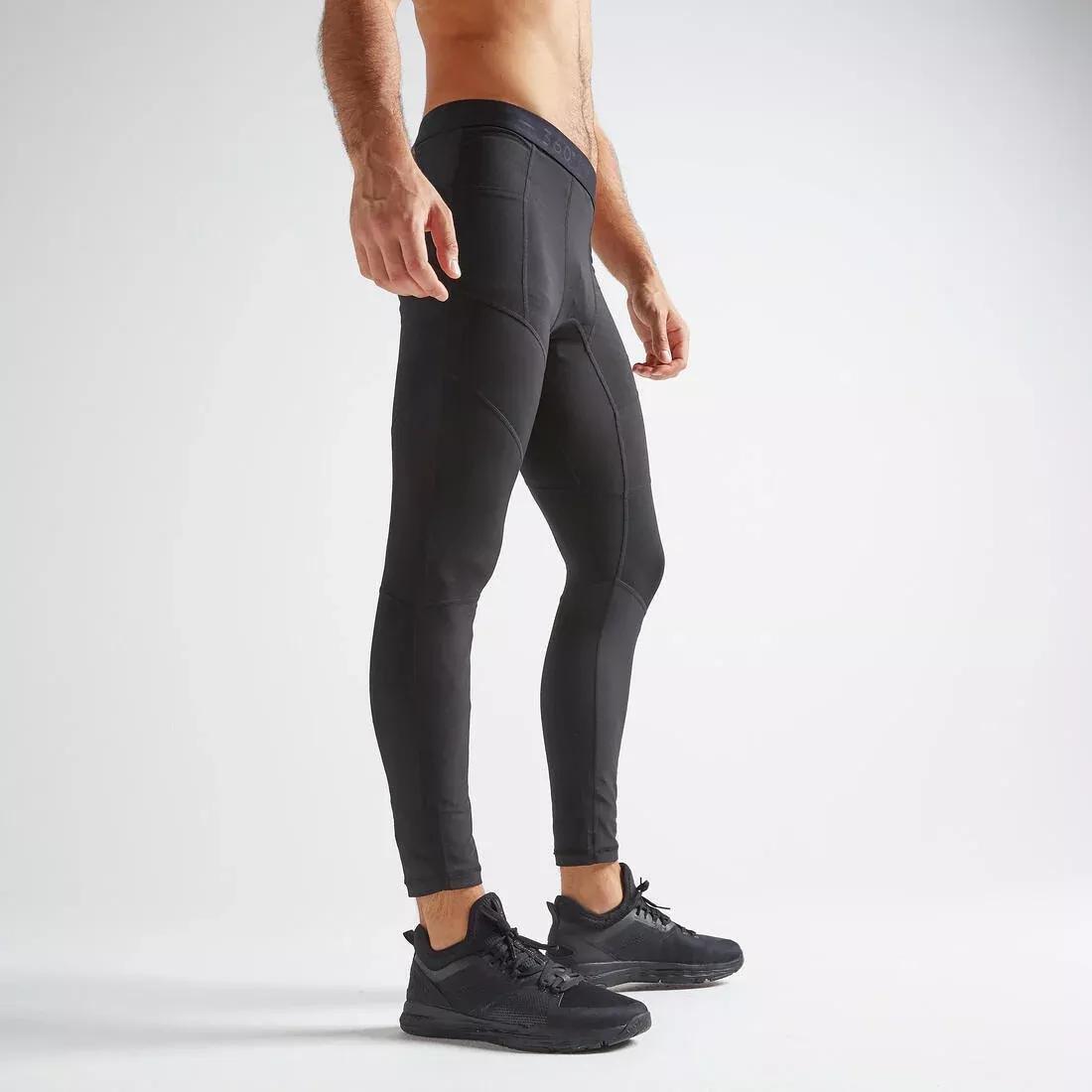 Training Fitness Leggings 500, Black, No Color, medium
