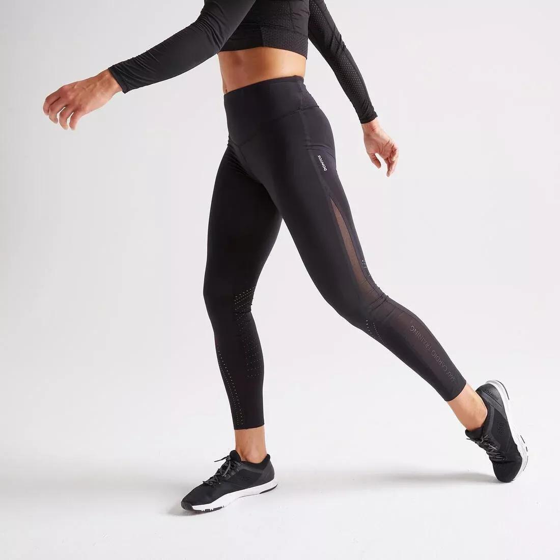High-Waisted Shaping Fitness Leggings, Black, , large image number 1