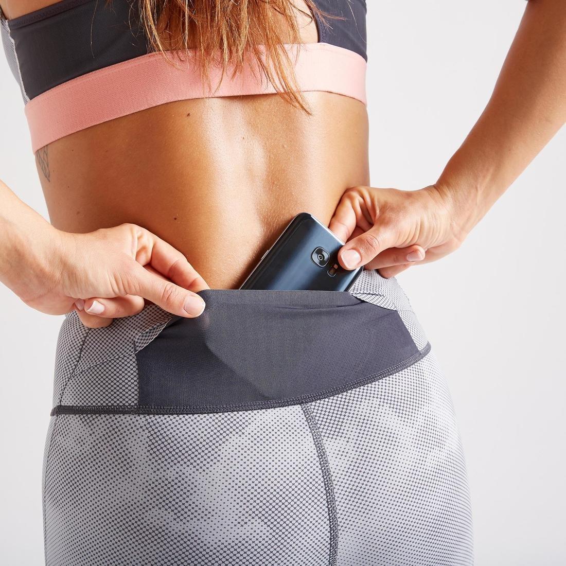 High-Waisted Shaping Fitness Leggings, Black, No Color, large image number 7