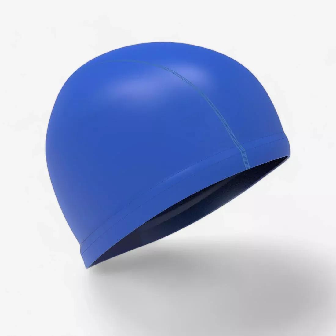 Silicone Mesh Swim Cap, Bright Indigo, No Color, large image number 1