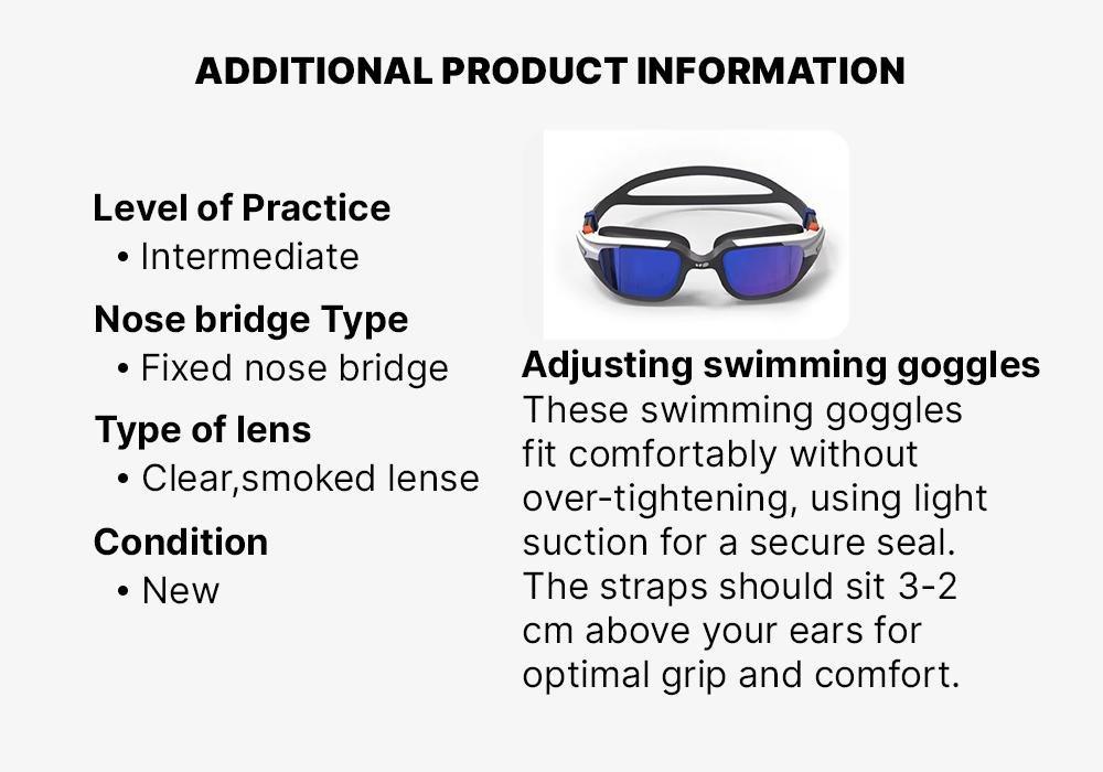 NABAIJI - Swimming Goggles Spirit  Mirror Lenses, Magnolia