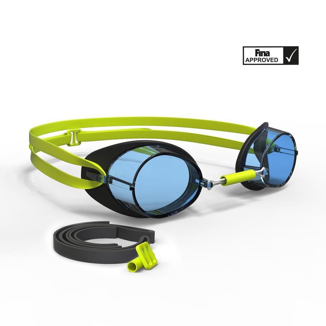 NABAIJI - Swedish Swimming Goggles 900, Black Yellow Clear Lenses